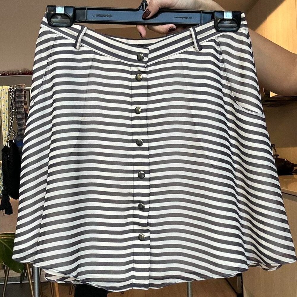 Striped Silk Mini Skirt